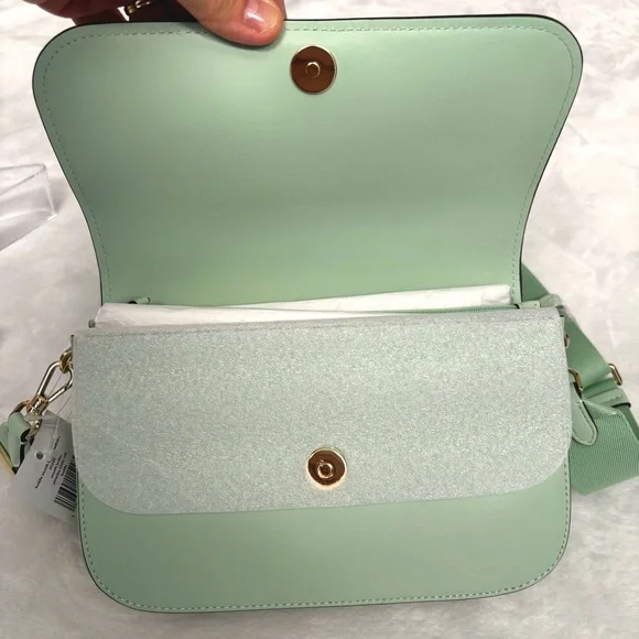 KATE SPADE Buddie Smooth Leather Medium Crossbody Pistachio Handbag--NWT - Picture 6 of 14